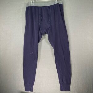BVD Mens Size M/M Long Underwear Purple Thermal Bottoms 100% Cotton Outdoor Warm